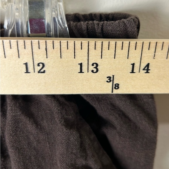 Match Point 100% LINEN Pants Baggy Lagenlook M BOHO‎ Brown Elastic Waist USA - Picture 6 of 7